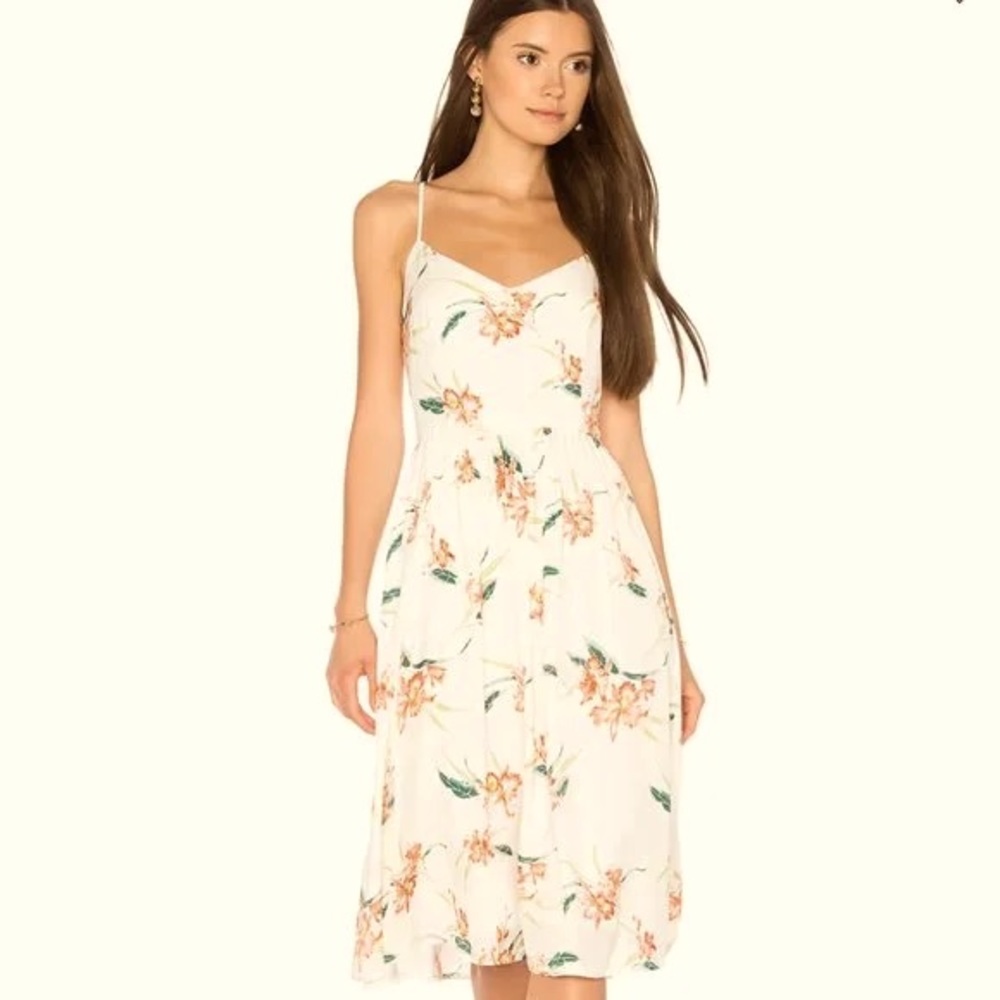 BB Dakota by Steve Madden Floral Print Strappy Midi Fit/Flare Dress